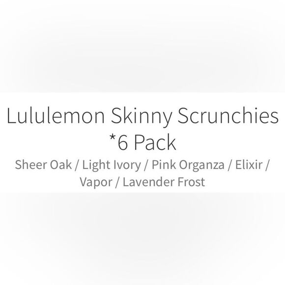 Lululemon Skinny Scrunchies 6 Pack Sheer Oak/Lt Ivory/Pink Org/Elix/Vapor/Lav Fr main image 7
